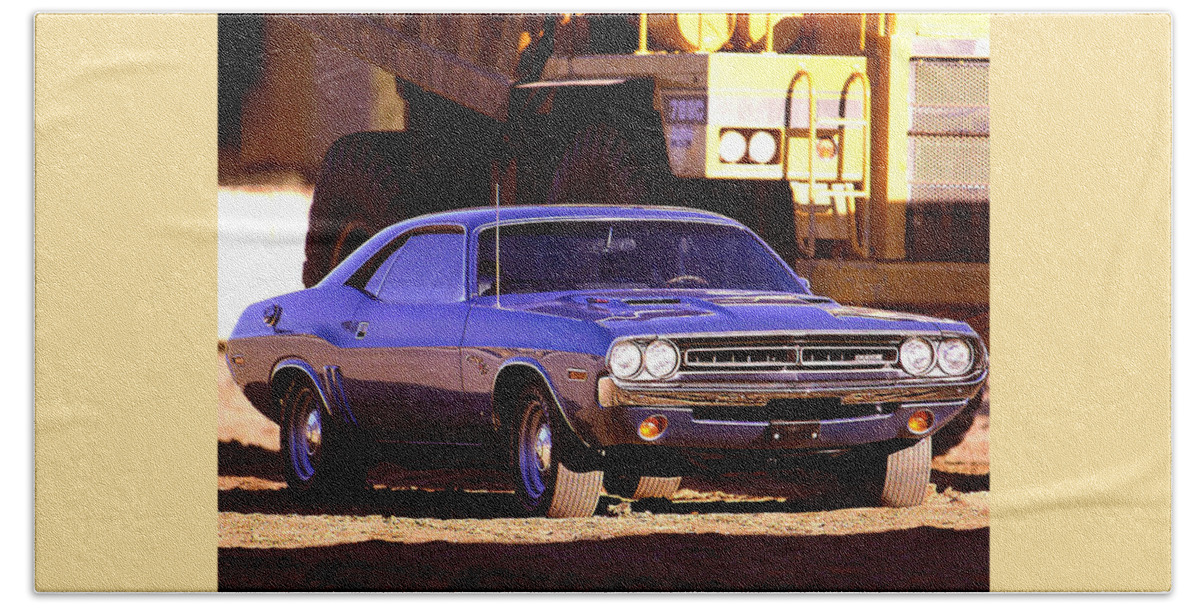 Dodge Challenger Rt Bath Towel featuring the photograph Dodge Challenger RT by Jackie Russo
