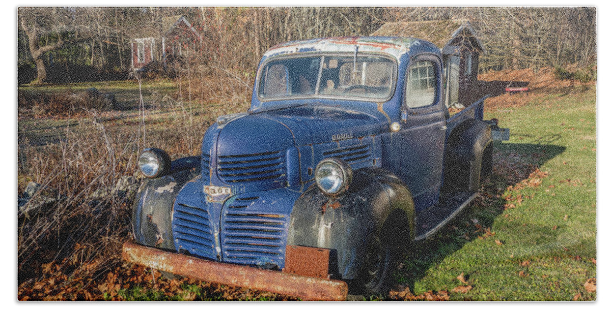 Maine Hand Towel featuring the relief Dodge Pickup by Gary Shepard
