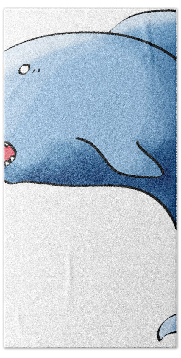 Dolphin Hand Towel featuring the digital art Dolphin Blue by Piotr Dulski