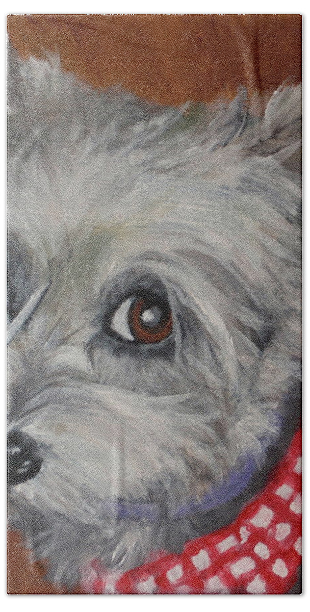 Little Dog Hand Towel featuring the painting Dorothy by Carol Russell