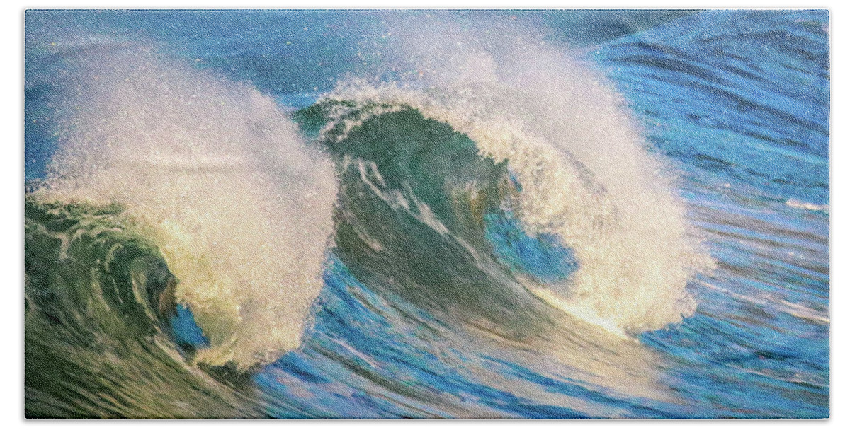 Double Wave Bath Towel featuring the photograph Double Wave by Dr Janine Williams