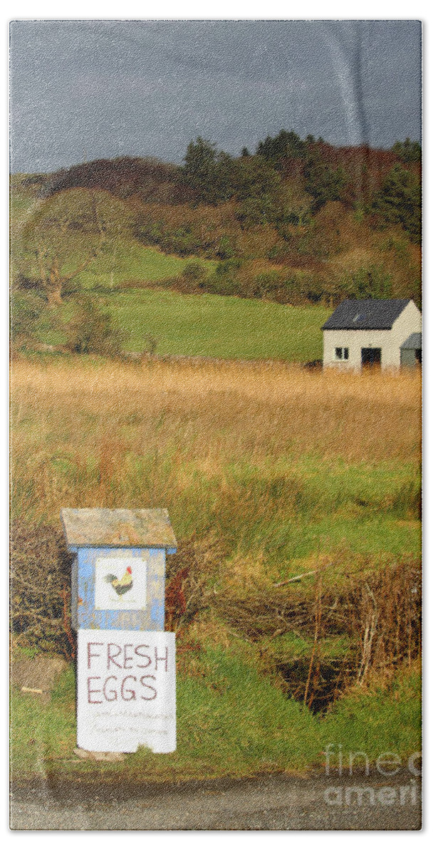 Farm Farmhouse Hand Towel featuring the photograph Double Yolker Donegal Ireland by Eddie Barron