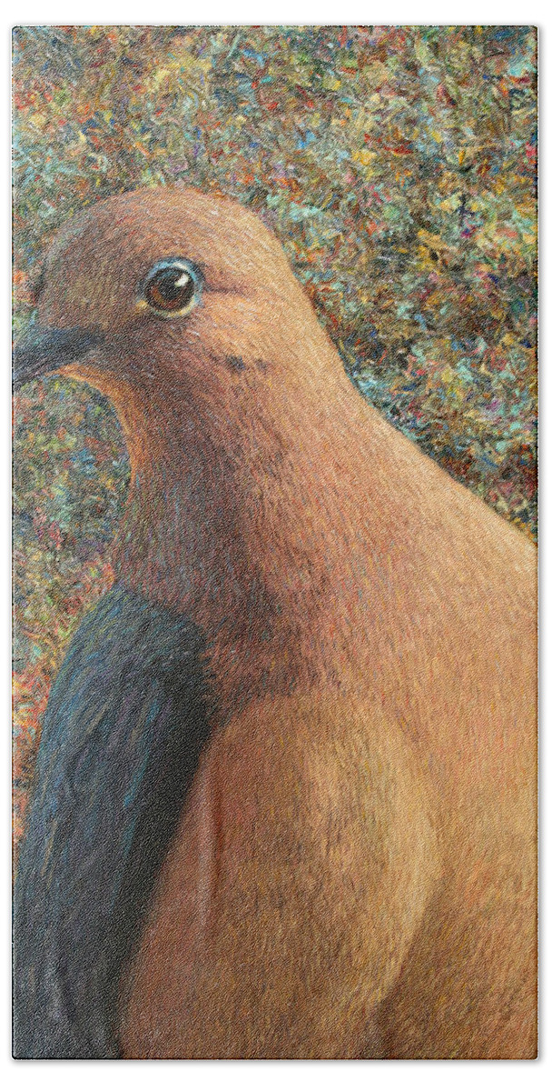 Dove Hand Towel featuring the painting Dove by James W Johnson