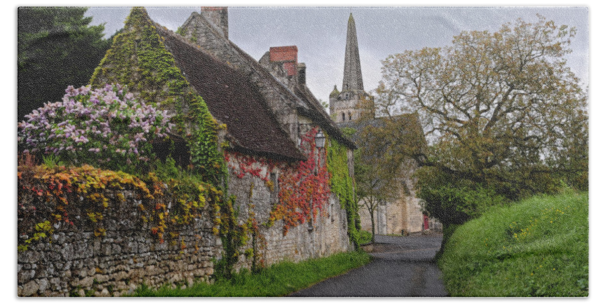 French Bath Towel featuring the photograph Down a French Country Lane in Spring by Dave Mills