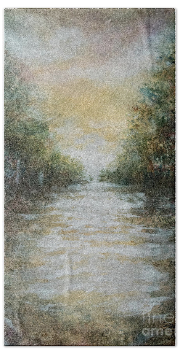 Landscape Bath Towel featuring the painting Down da Bayou by Francelle Theriot