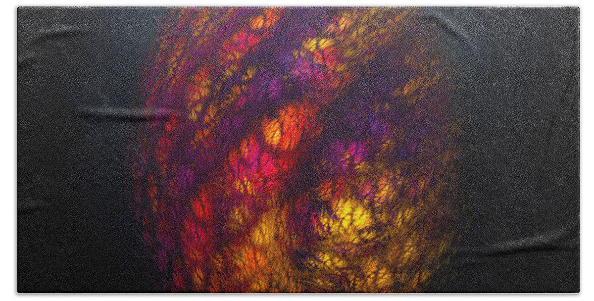 Dragon Egg Bath Towel featuring the digital art Dragon Egg Fractal Art by Justyna Jaszke JBJart