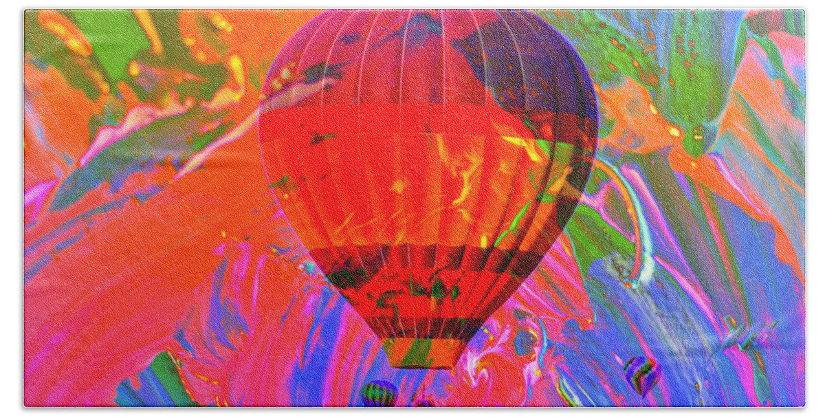 Balloons Hand Towel featuring the photograph Dreaming across the sky by Jeff Swan