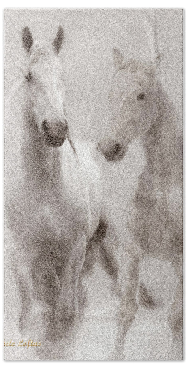 Horses Bath Towel featuring the photograph Dreamy Horses by Michele A Loftus