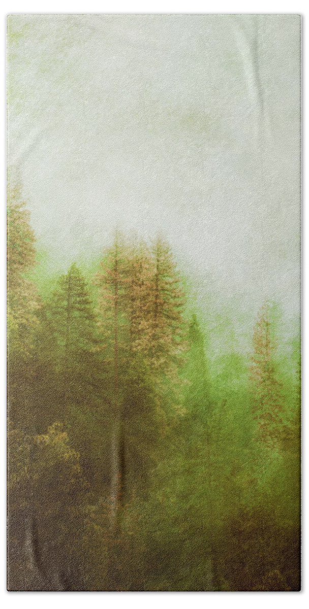 Nature Hand Towel featuring the digital art Dreamy Summer Forest by Klara Acel