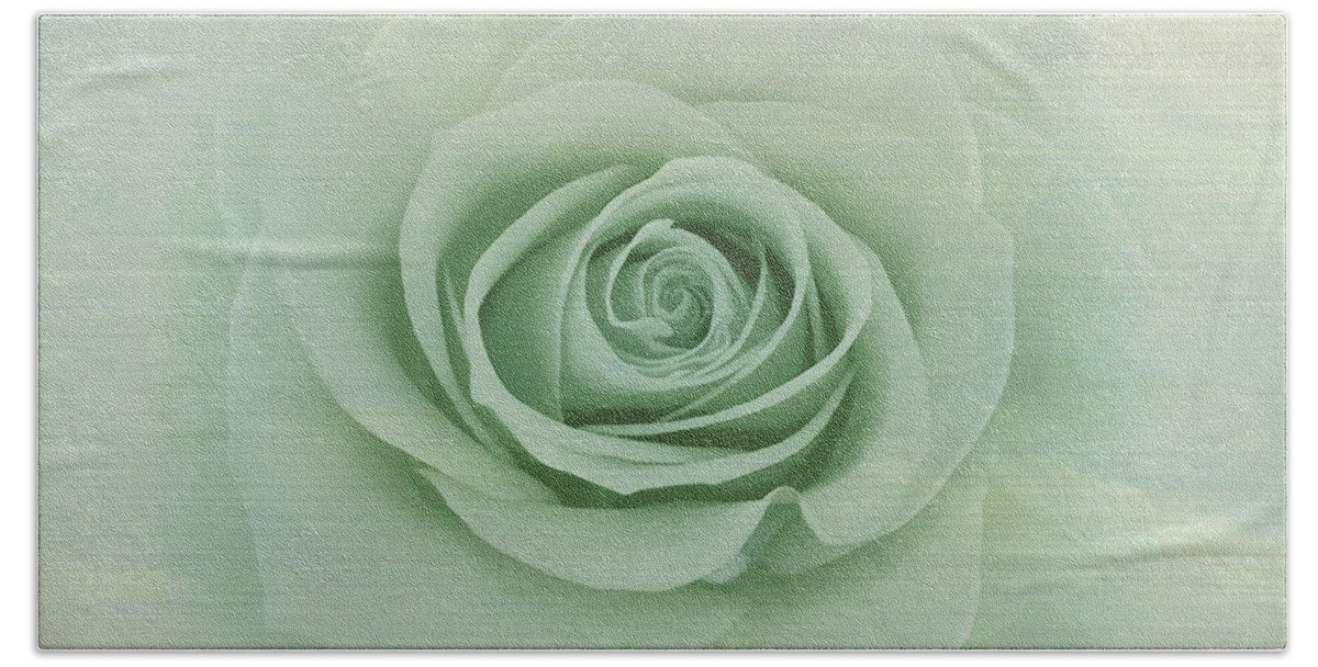 Dreamy Hand Towel featuring the painting Dreamy Vintage Floating Rose by Judy Palkimas