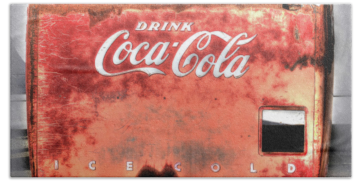 Old Hand Towel featuring the photograph Drink Ice Cold Coca Cola by J Laughlin