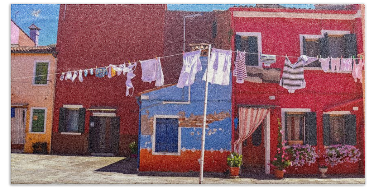 Burano Bath Towel featuring the photograph Drying Time by Shannon Kelly