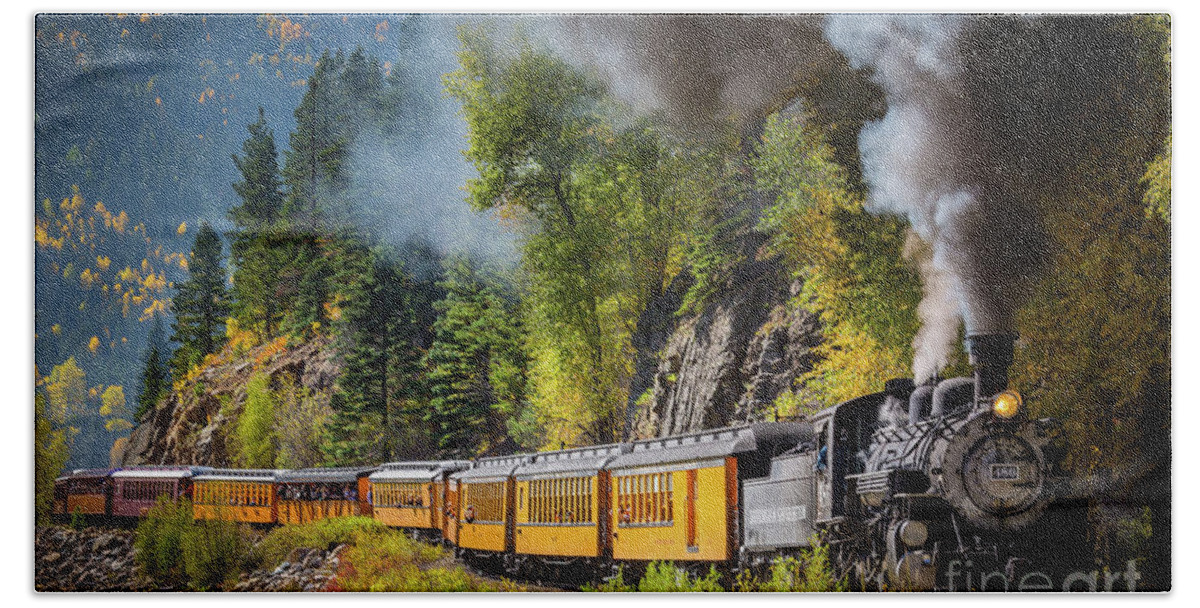 America Bath Sheet featuring the photograph Durango-Silverton Narrow Gauge Railroad by Inge Johnsson