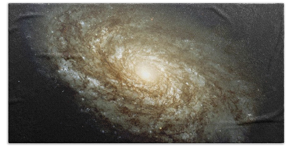 Dusty Bath Towel featuring the painting Dusty Spiral Galaxy by Hubble Space Telescope