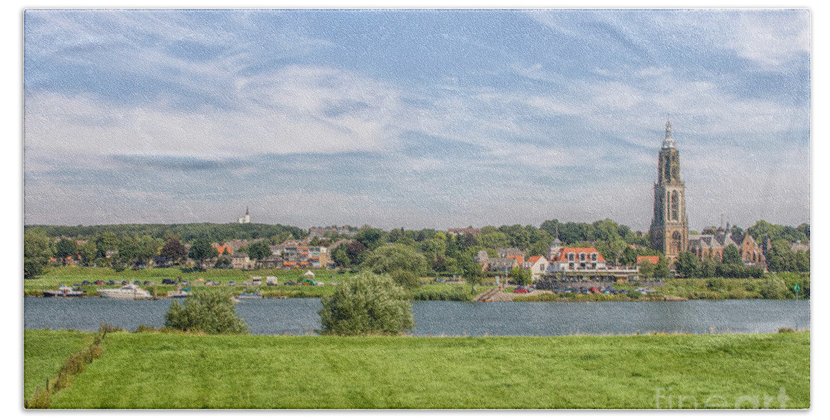 Architecture Bath Towel featuring the photograph Dutch village near the Rhine by Patricia Hofmeester