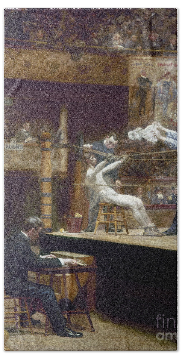 1899 Bath Towel featuring the photograph Eakins: Between Rounds by Granger