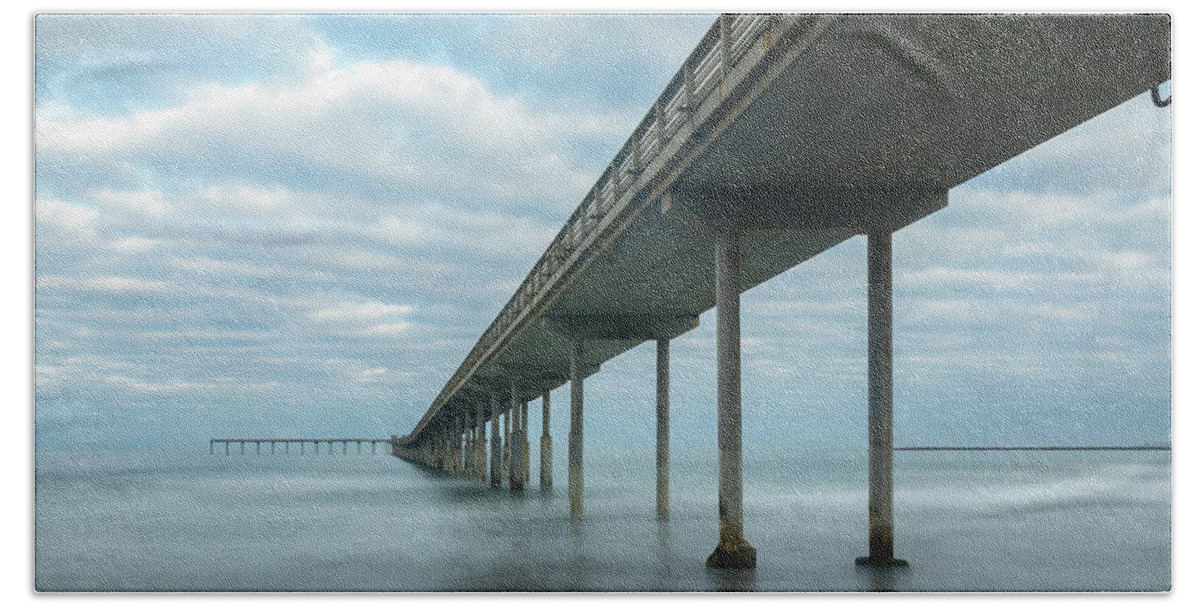 2017 Hand Towel featuring the photograph Early Morning by the Ocean Beach Pier by James Sage