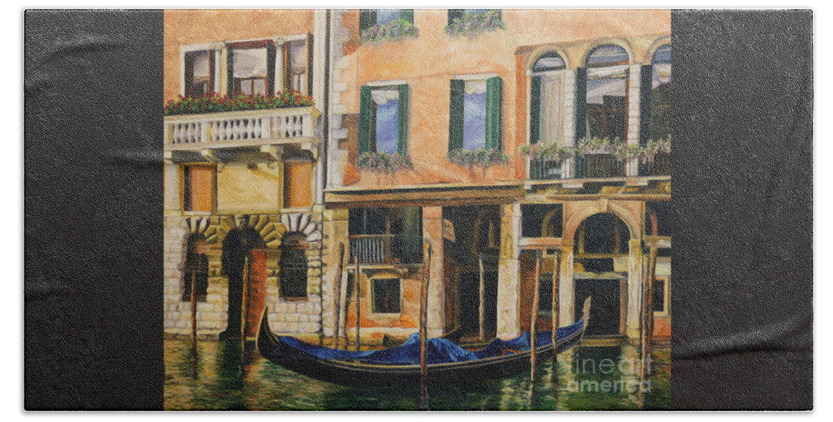 Venice Painting Bath Towel featuring the painting Early Morning in Venice by Charlotte Blanchard