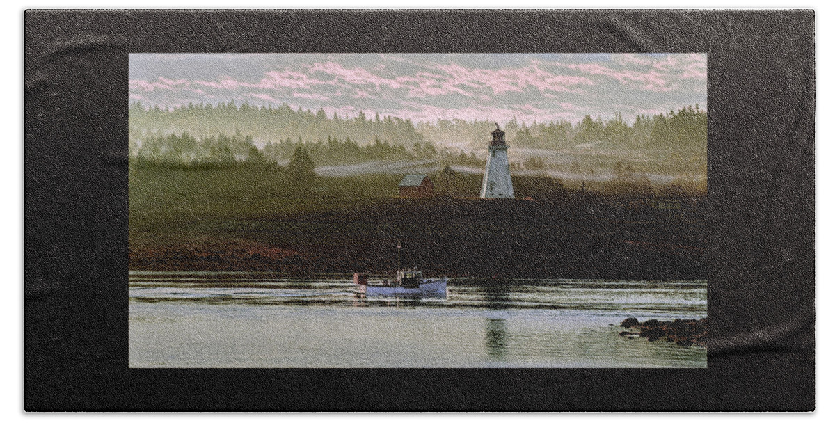 Mulholland Point Lighthouse Hand Towel featuring the photograph Early Morning Light On Mulholland Point Lighthouse by Marty Saccone