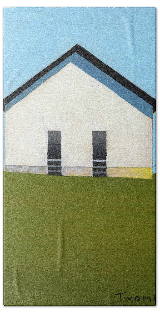 Catherine Twomey Bath Towel featuring the painting Earlysville Baptist Church by Catherine Twomey