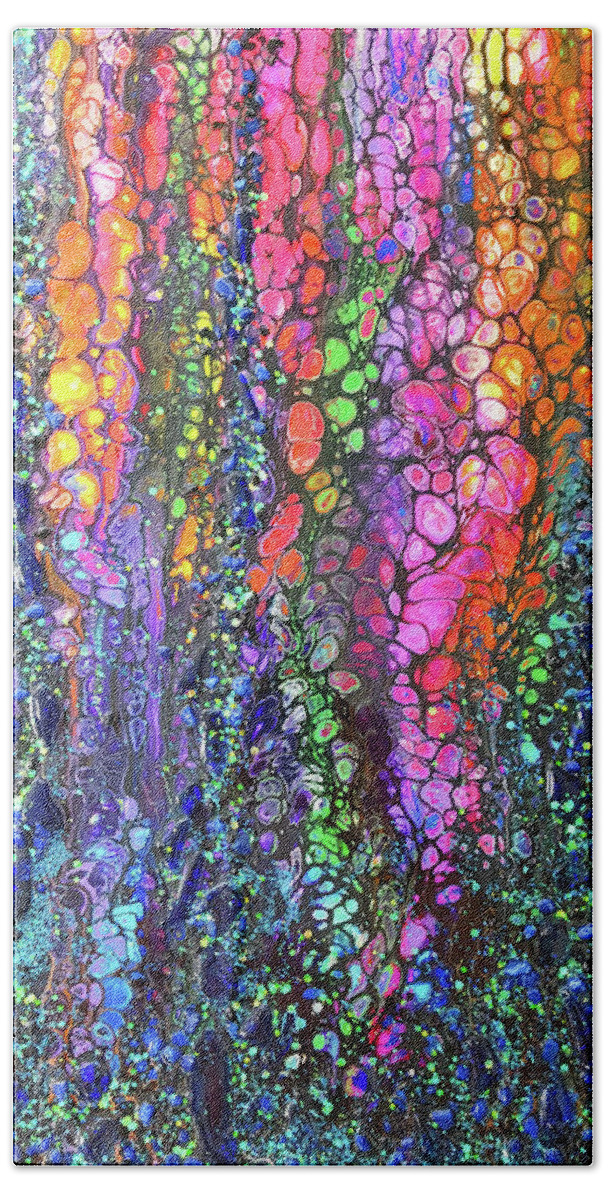 Acrylic Hand Towel featuring the painting Earth Gems #18W02 by Lori Sutherland