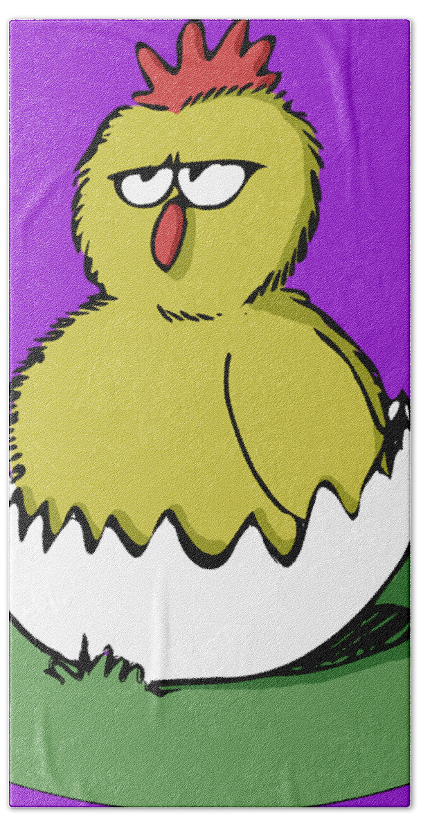 Easter Bath Towel featuring the digital art Easter Chicken by Piotr Dulski