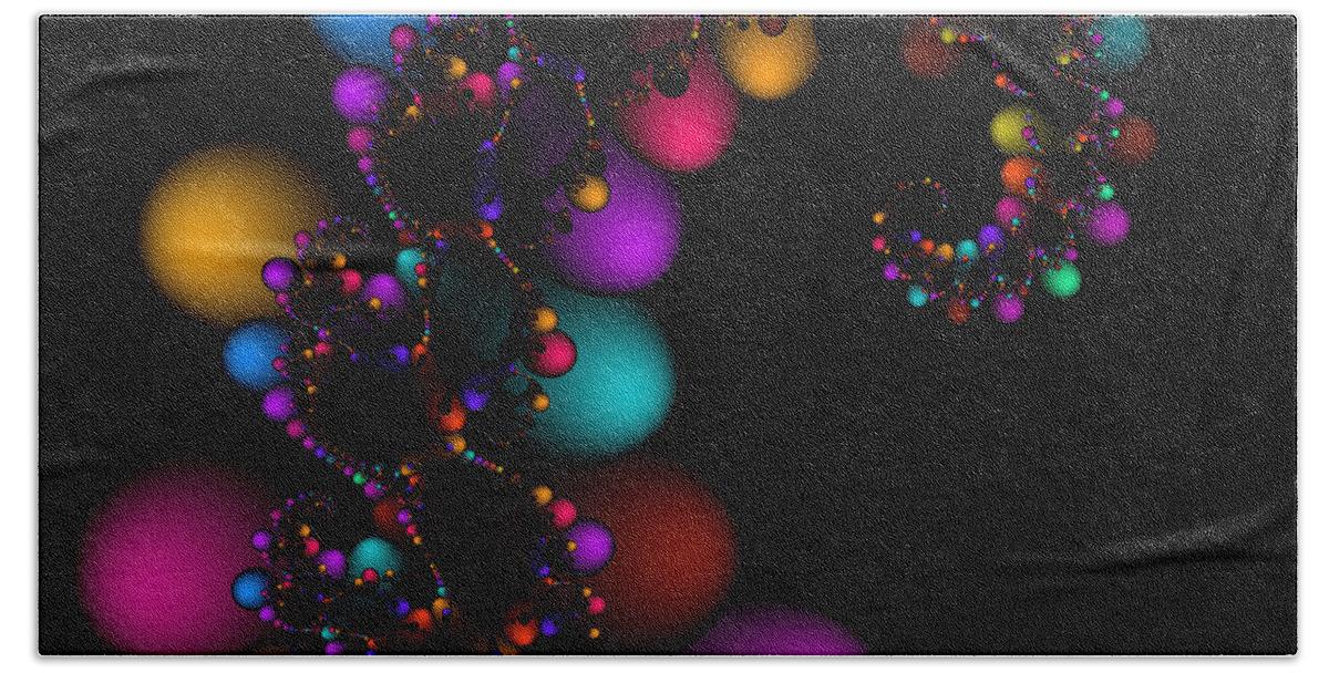 Abstract Bath Towel featuring the digital art Easter DNA Galaxy 111 by Rolf Bertram