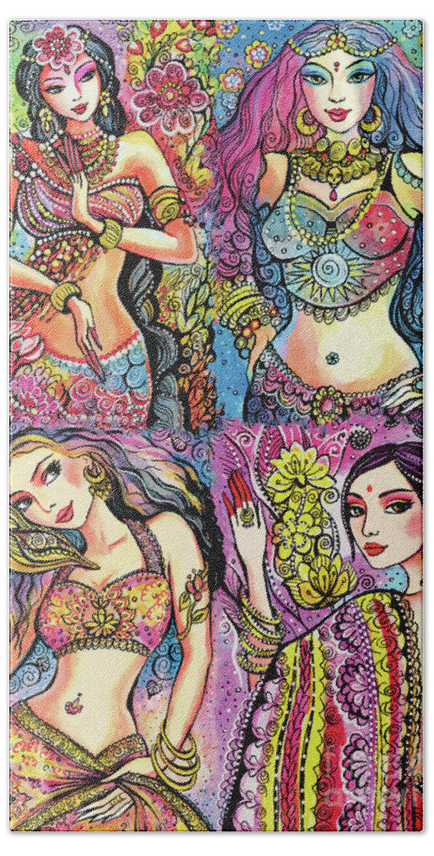 Bollywood Dancer Bath Towel featuring the painting Eastern Flower by Eva Campbell