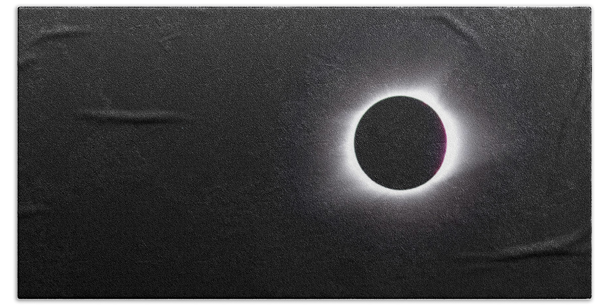 Eclipse Hand Towel featuring the photograph Eclipse Totality and Regulus by Paul Rebmann