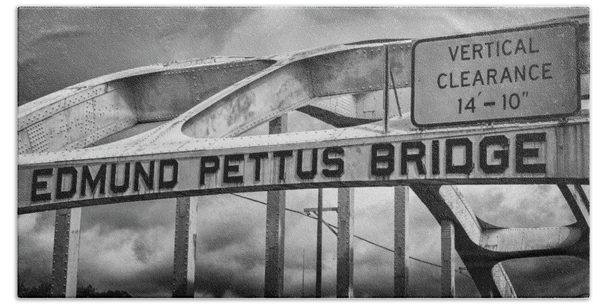 Civil Rights Bath Towel featuring the photograph Edmund Pettus Bridge - 2 by Stephen Stookey