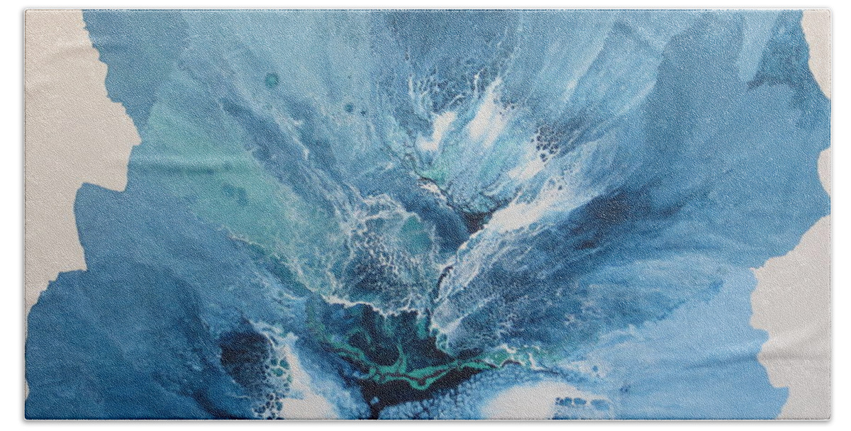 Abstract Bath Towel featuring the painting Effusion by Soraya Silvestri