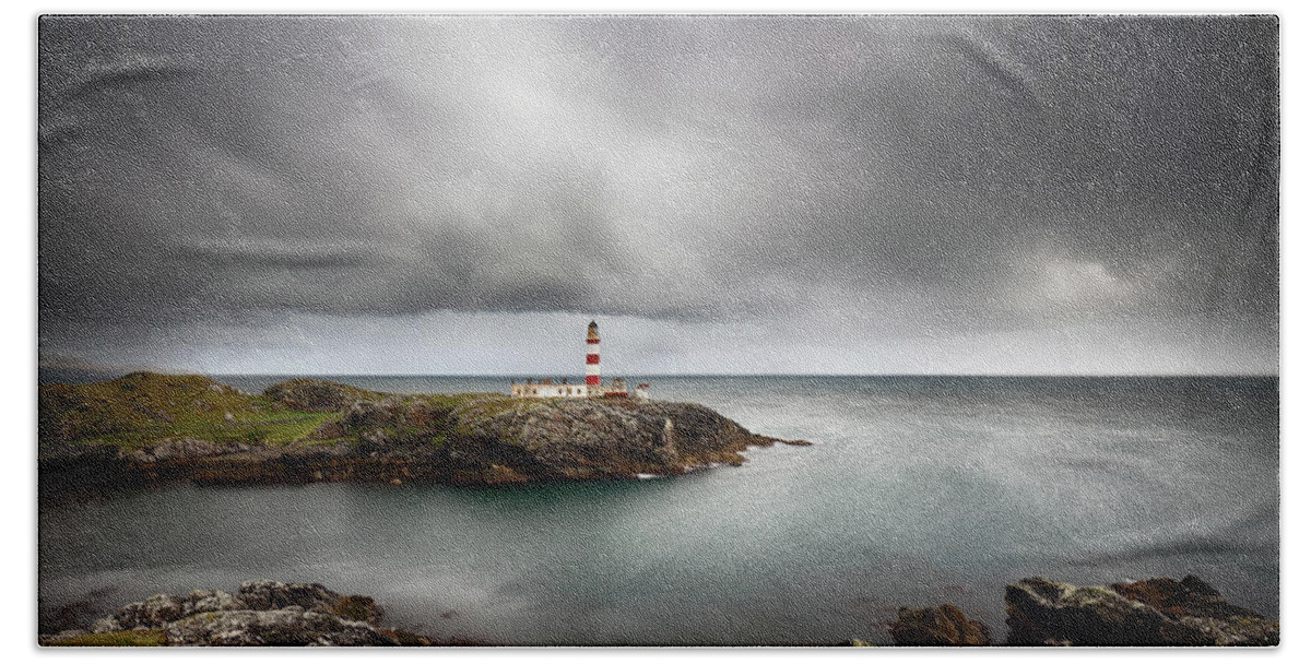 Lighthouse Hand Towel featuring the photograph Eilean Glas Lighthouse, Scalpay by Grant Glendinning