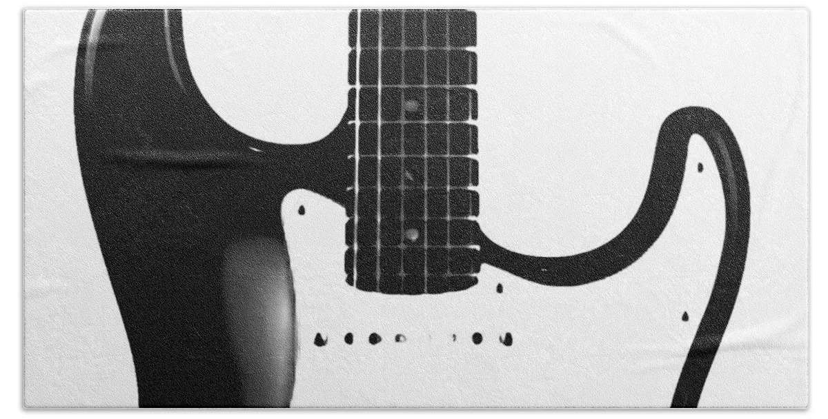 Electric Guitars Bath Towel featuring the photograph Electric Guitar BW by Athena Mckinzie