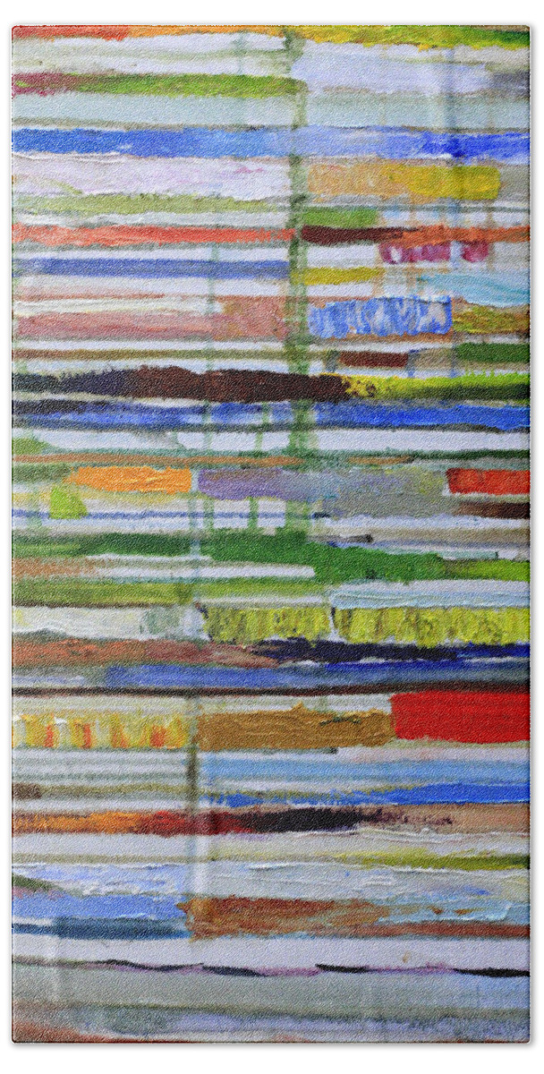 Abstract Paintings Bath Towel featuring the painting Electrophoresis by David Zimmerman