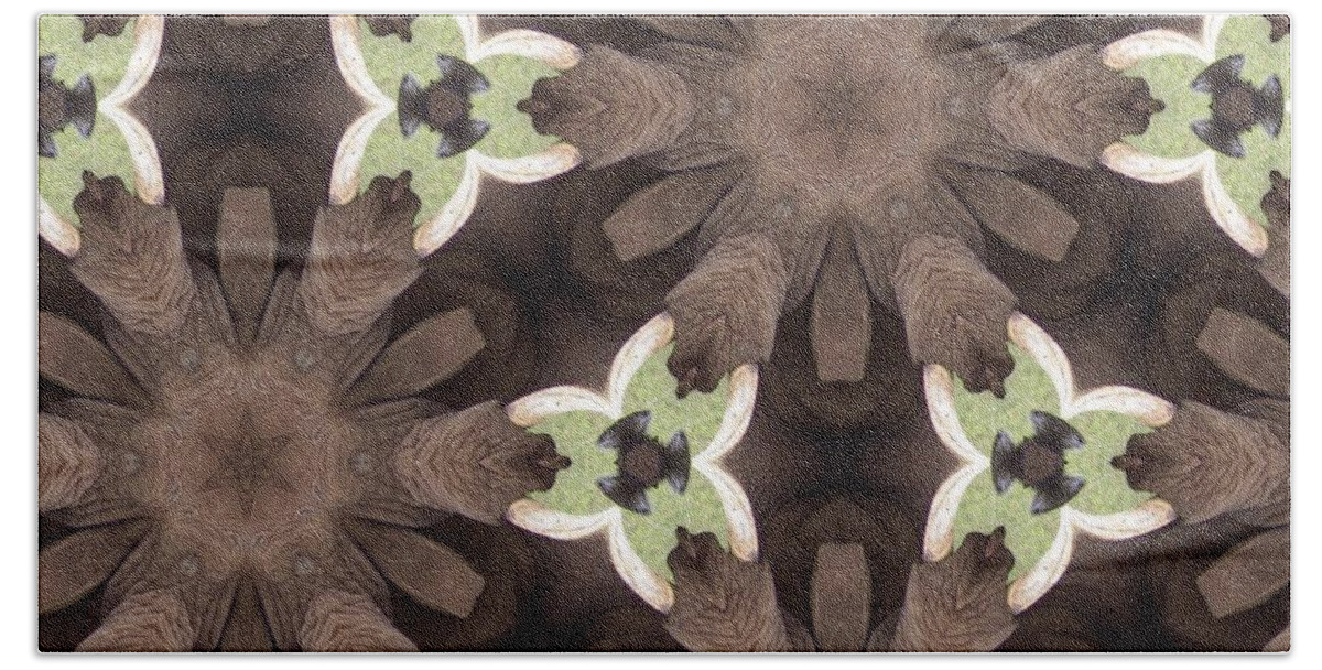 Digital Hand Towel featuring the digital art Elephant Flowers by Maria Watt