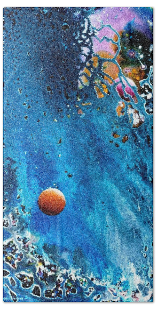 Spiritual Bath Towel featuring the painting Elicpse of the Twin Moons by Lee Pantas