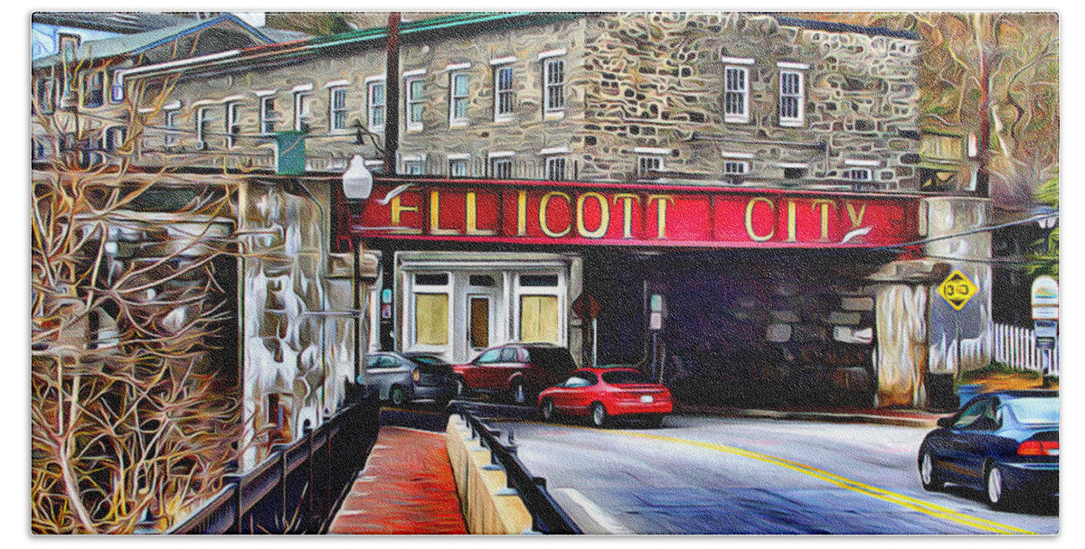 Ellicott Hand Towel featuring the digital art Ellicott City by Stephen Younts
