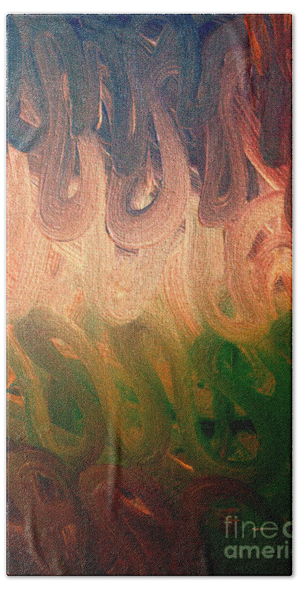 Painting Bath Towel featuring the photograph Emotion Acrylic Abstract by Roberta Byram