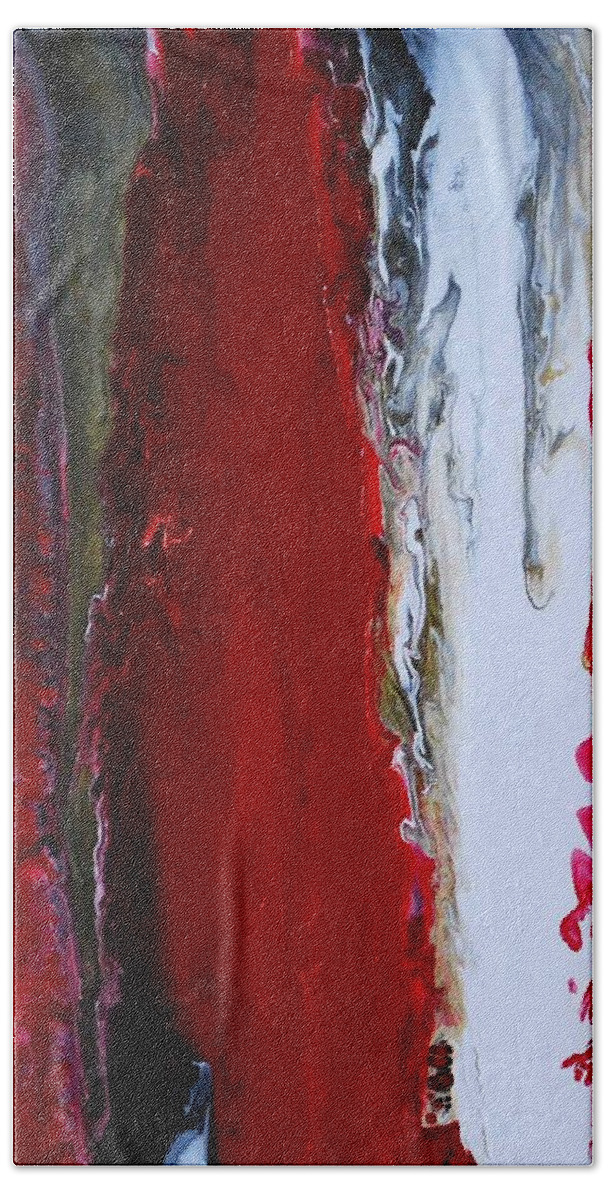 Red Hand Towel featuring the painting Empowered 2 by Sonali Kukreja
