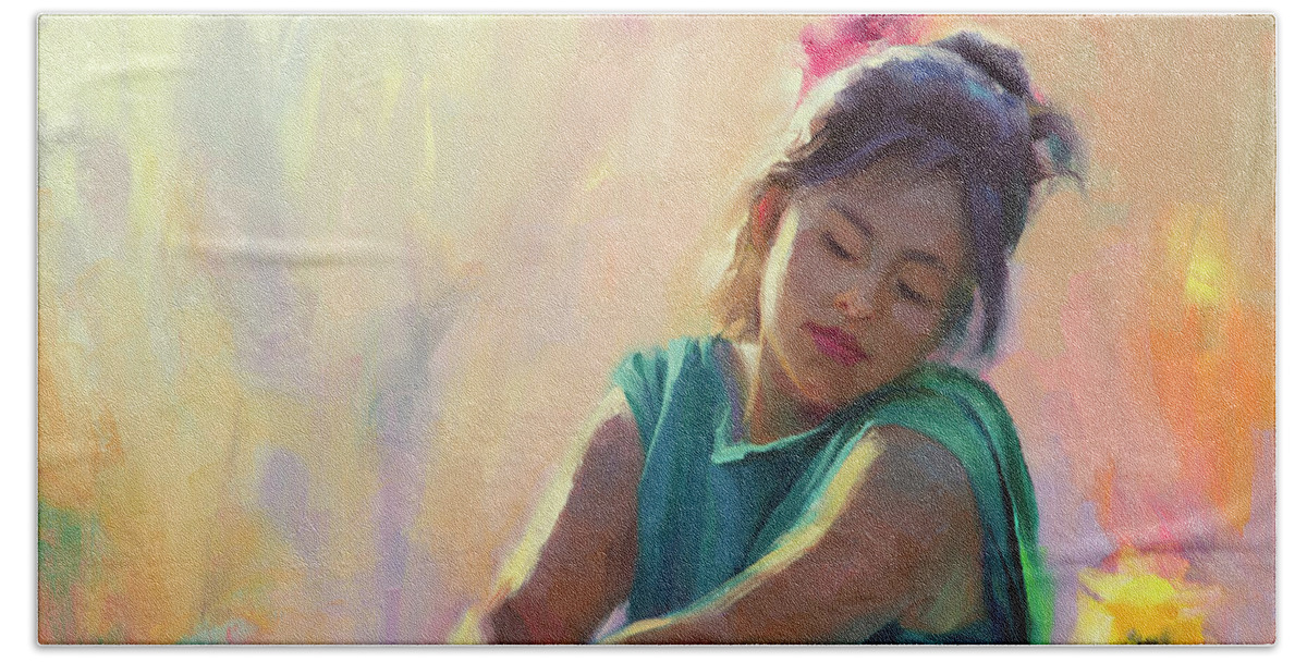Spring Hand Towel featuring the painting Enchanted by Steve Henderson