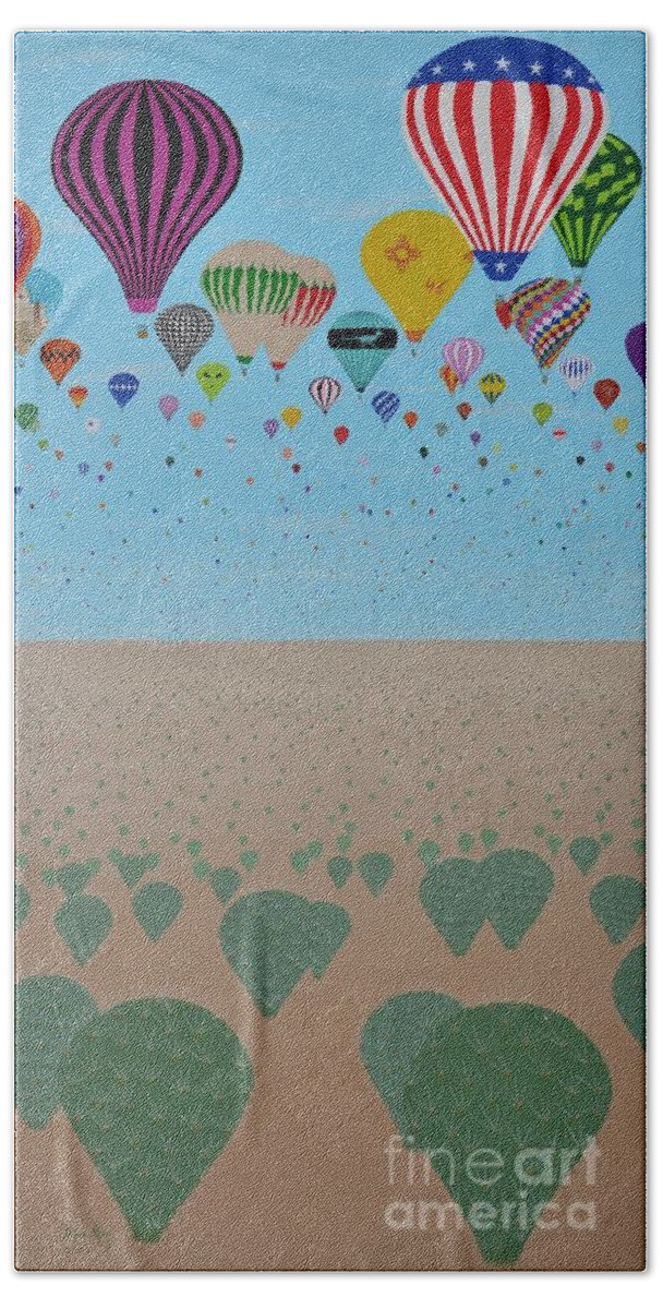 Hot Air Balloons Hand Towel featuring the painting Enchanted Transformations by Doug Miller