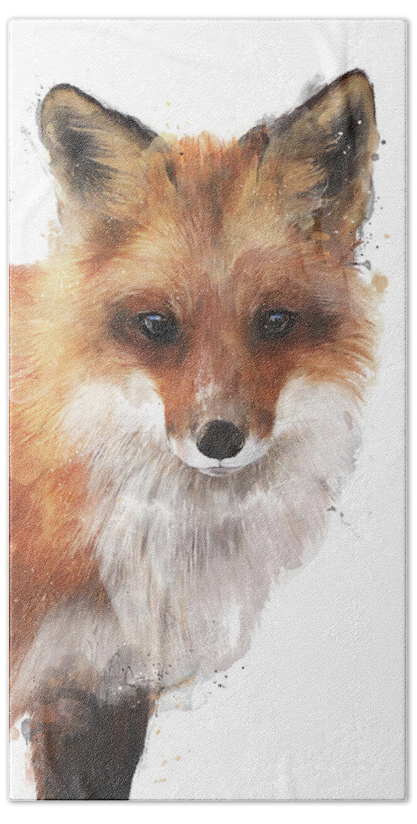 Fox Hand Towel featuring the painting Encounter by Amy Hamilton