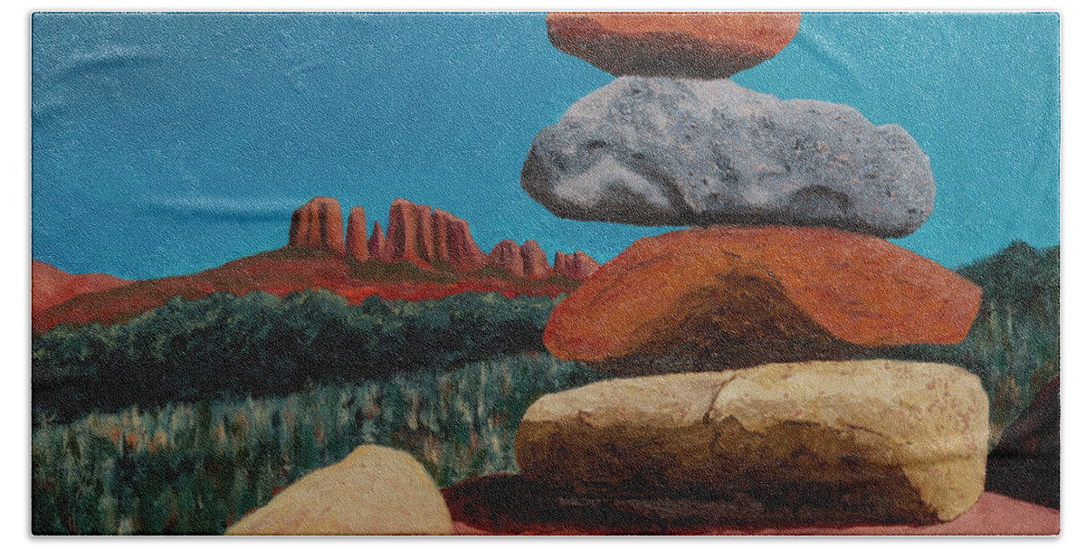 Cairns Hand Towel featuring the painting Energy Vortex Sedona by Garry McMichael