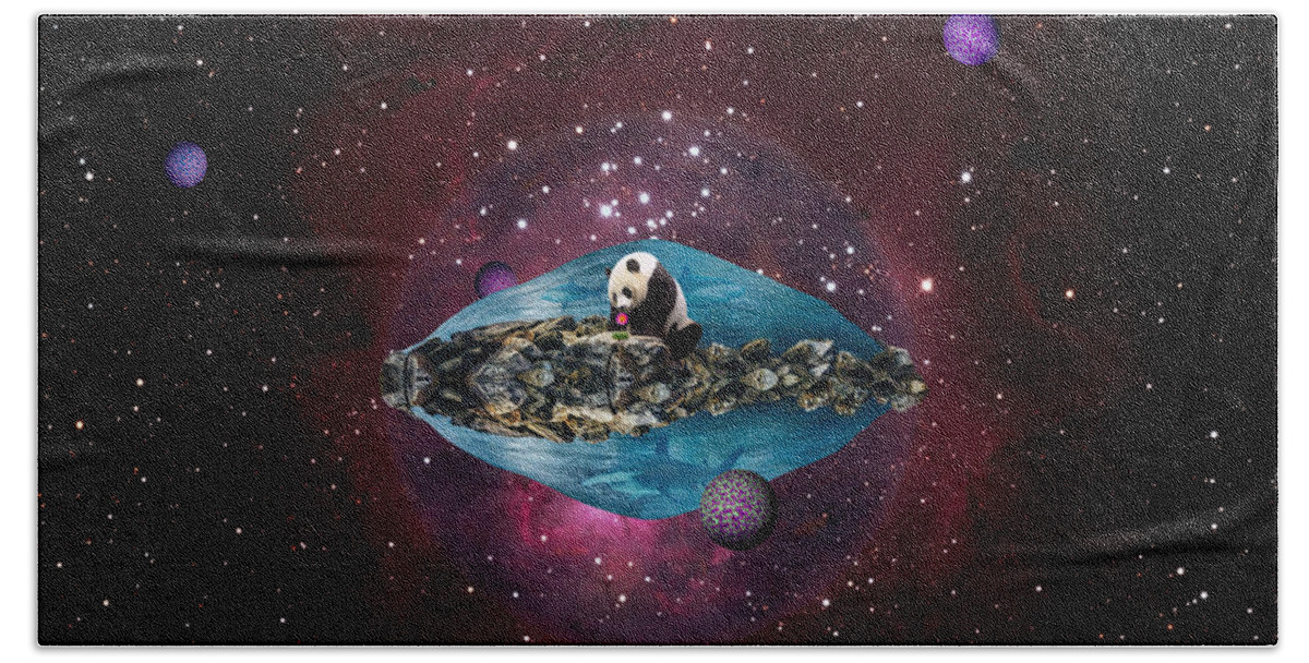 Space Bath Towel featuring the mixed media Eternal Optimist by Mindy Huntress