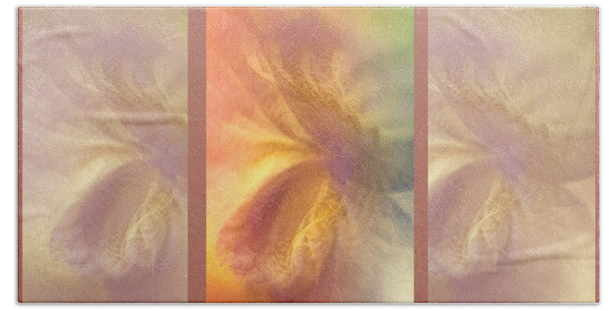 Iris Bath Towel featuring the photograph Ethereal Life. Tryptich. Interior Ideas by Jenny Rainbow