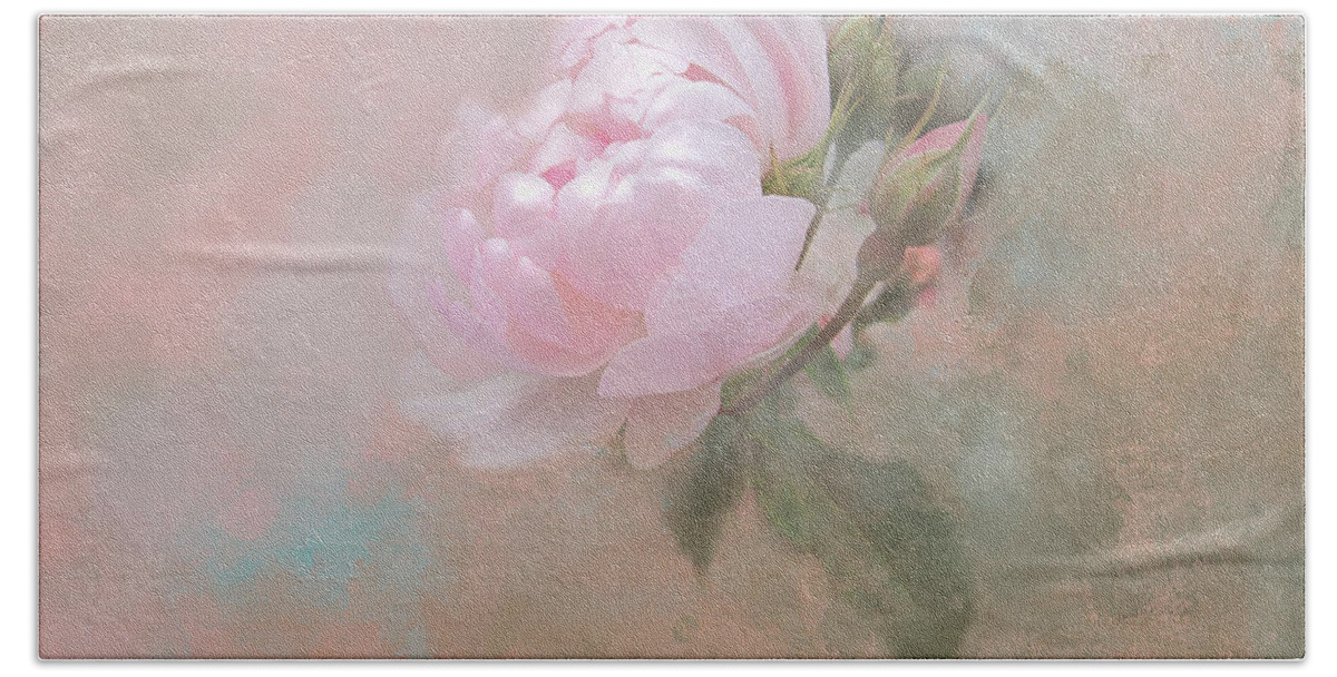 Ethereal Rose Bath Sheet featuring the digital art Ethereal Rose by Victoria Harrington