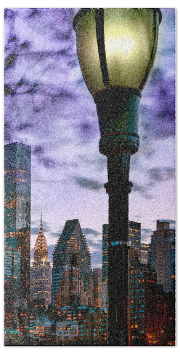 New York City Hand Towel featuring the photograph Evening Glow by Az Jackson