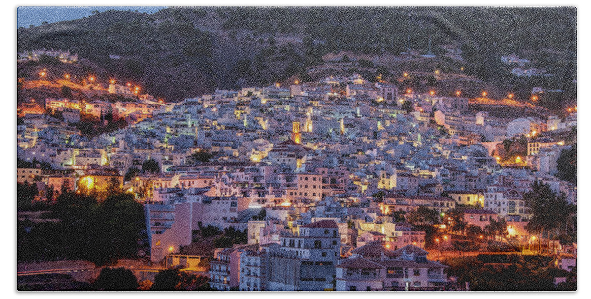 Andalucia Hand Towel featuring the photograph Evening in Competa by Geoff Smith