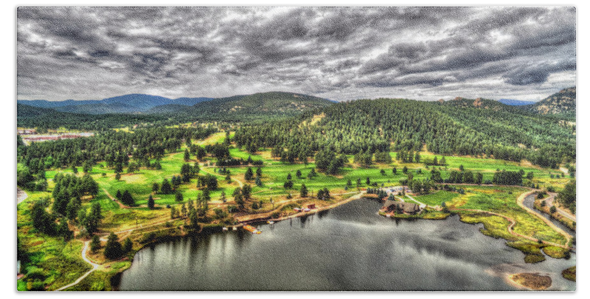 Colorado Bath Towel featuring the photograph Evergreen Lake and Golf Course by Matt Swinden