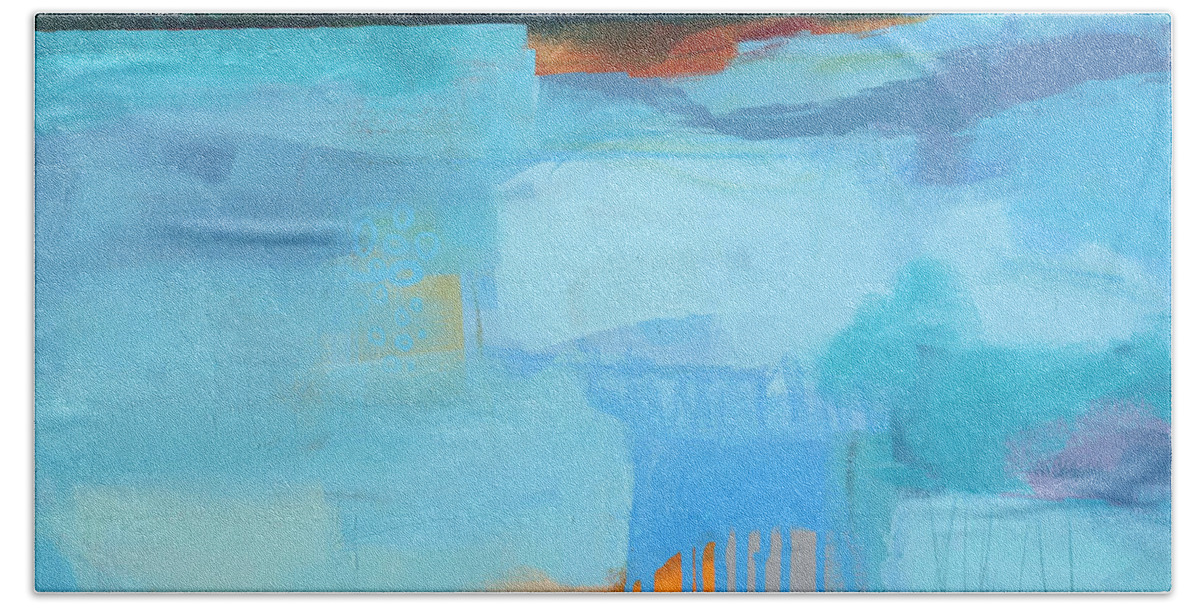Abstract Art Bath Sheet featuring the painting Every Single Hour by Jane Davies